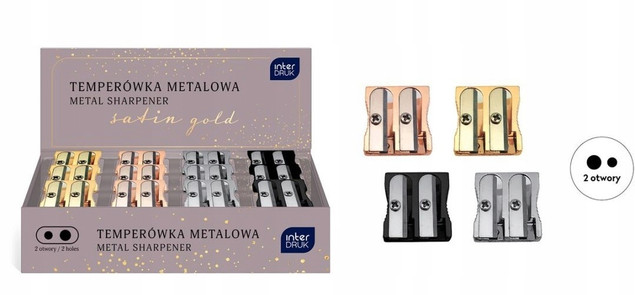 Temperówka Podwójna Metalowa Satynowa Interdruk