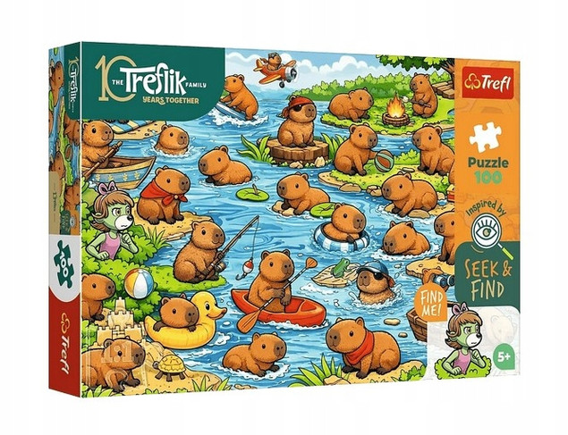 Puzzle 100 el. Rodzina Treflików Kapibary 16586 Trefl