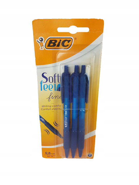 Długopis Soft Feel niebieski bls 3szt BIC