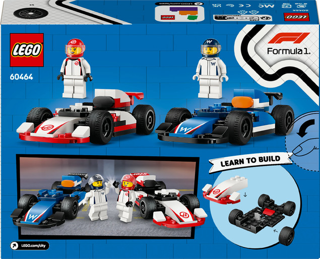 LEGO City F1 Bolidy Williams Racing i Haas F1 60464