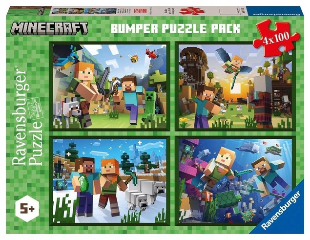 Puzzle 4x100. Minecraft Ravensburger