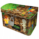 Skarbonka Kuferek Z Kłódką MINECRAFT Pixele BRĄZ Metalowa Derform SKADF35