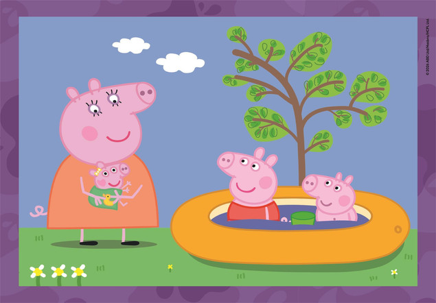 Clementoni Puzzle 4w1 Peppa Pig Świnka Peppa 21751 dla dzieci od 3 lat