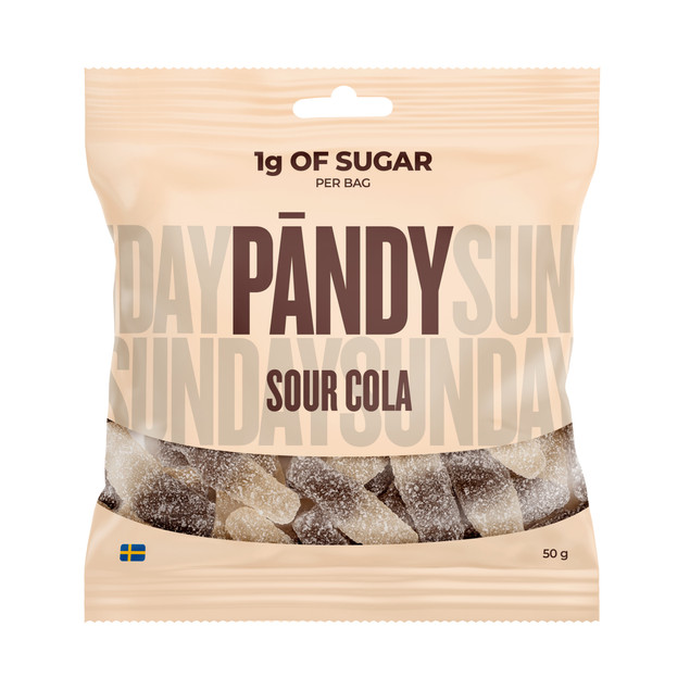 Żelki błonnikowe PANDY Kwaśna Cola 50g | Bez Cukru
