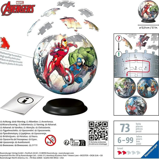 Ravensburger Puzzleball Marvel: Avengers 73 elementy
