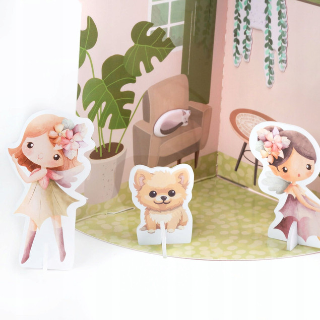 KIDEA Zestaw Kreatywny Domek 3D Dla KSIĘŻNICZEK 52 Naklejki 4 Figurki 3+