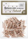 MINI SPINACZE KLAMERKI DREWNIANE 50 szt. NATURAL INTERDRUK