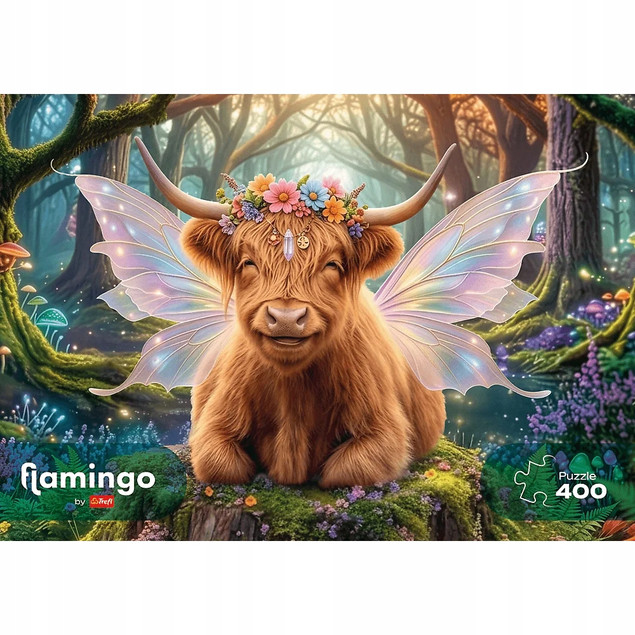 Trefl Puzzle 400 el. Flamingo by Trefl, Leśna opiekunka snów
