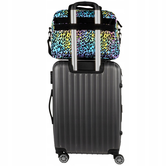 Torba podróżna BACKUP 40x30x20 kabinowa Ryanair Wizz Air panterka fiolet