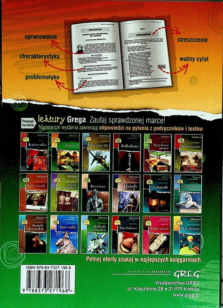 Lektura Z Opracowaniem ZEMSTA MAŁY KSIĄŻĘ DZIADY II OPOWIEŚĆ WIGILIJNA Greg