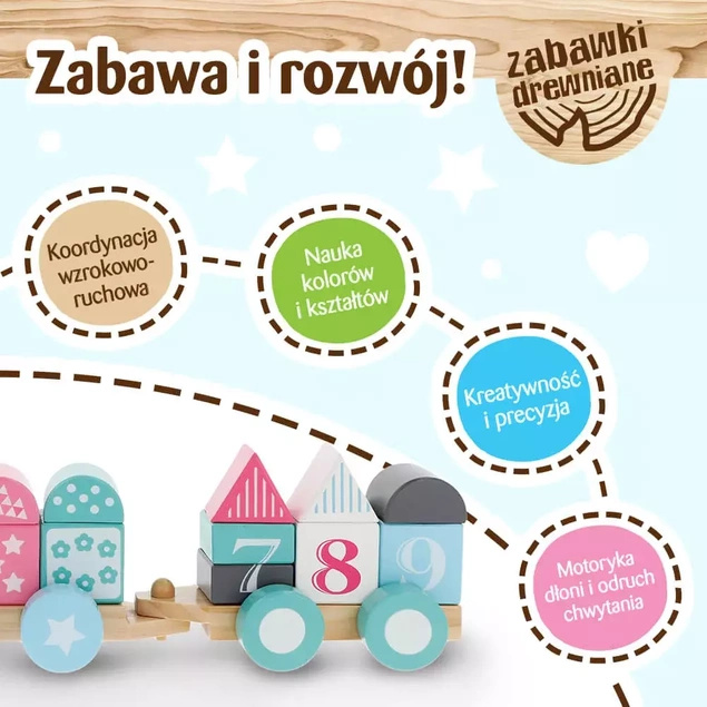 ZABAWKA DREWNIANA PIESEK BOBASKI I MIŚ TREFL
