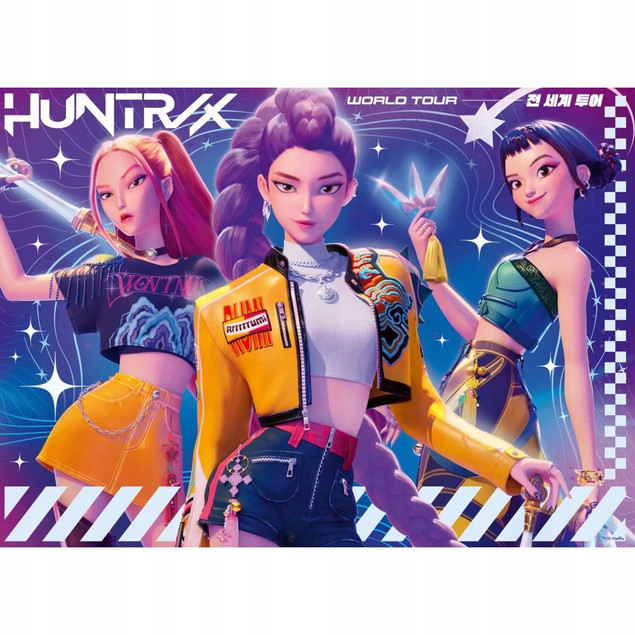 Kpop Demon Hunters Puzzle dla dzieci 4x100 elem K-popowe Łowczynie Demonów