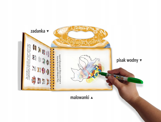 Zadanka i Malowanki Wodne PIESKI z Pisakiem 3+ Skrzat