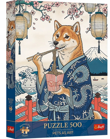 Puzzle Trefl 500 Premium Plus Pets as Art Makaronowa Medytacja Shiby AI
