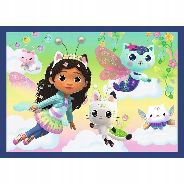 Trefl Puzzle Koci Domek Gabby 4x88 el. Kocie Harce + Plakat Kolekcjonerski