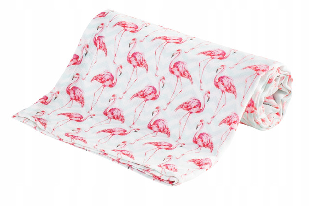 Pieluszka BAMBUSOWA Pielucha 30x30 FLAMINGI Ulewajka Bocioland