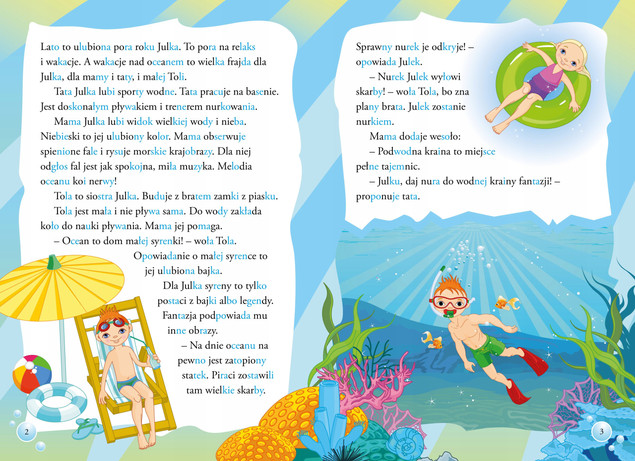 Czytanki Sylabowe MAŁA SYRENKA I WIELKIE SKARBY Monika Ślizowska 5+ Skrzat