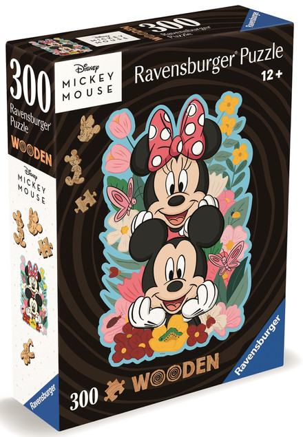 Puzzle Ravensburger Drewniane Disney: Mickey i Minnie 300 elementów