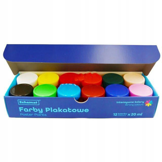 Farby plakatowe 20ml 12 kolorów