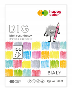 Blok Rysunkowy BIAŁY Szkolny A4 100g 100 Kartek Happy Color