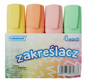 Zakreślacze Podkreślacze Pastelowe Schemat Komplet 4 szt.