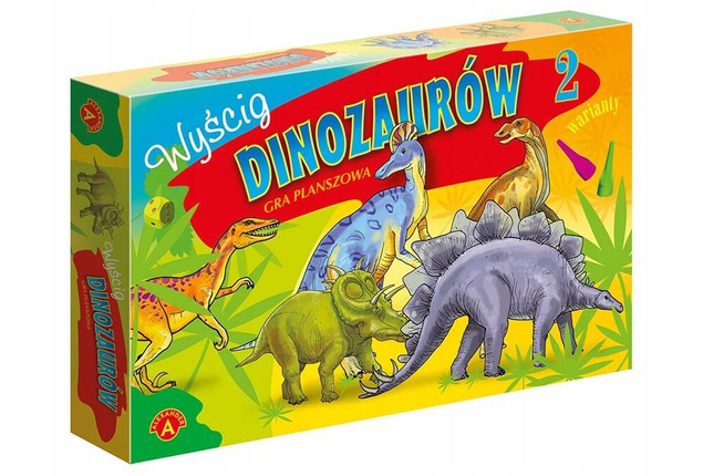 Wyścig Dinozaurów Gra Planszowa 2 Warianty Gry Dla Dzieci 6+ Alexander 0558