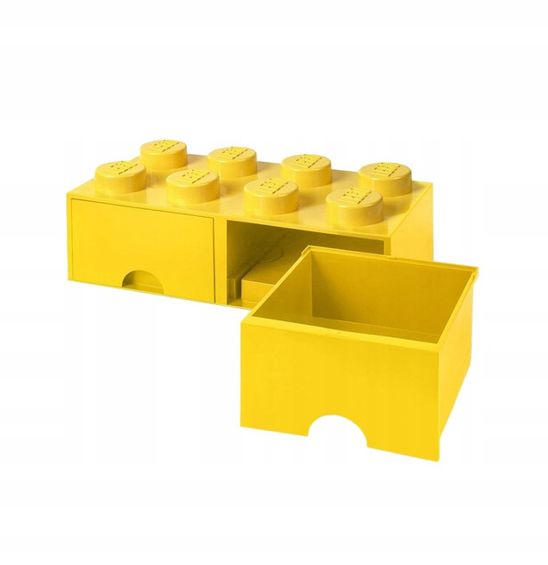 LEGO Brick Drawer 8 Pojemnik Klocek z Szufladami Żółty