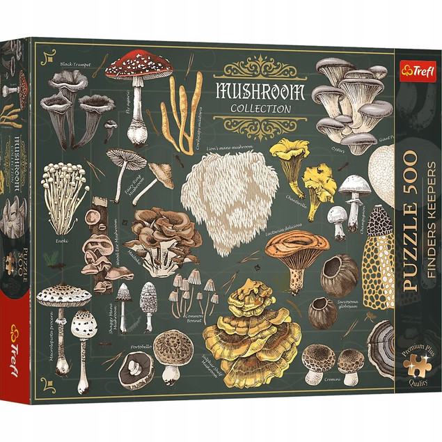 Puzzle 500 Finders Keepers: Grzyby – Ilustrowany Atlas Przyrody Premium