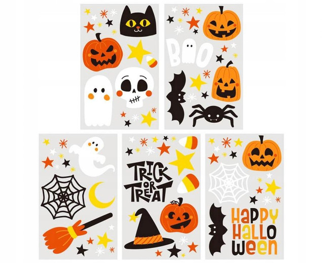 Tatuaże zmywalne Dynie, Pająki, Duchy - Halloween, Godan
