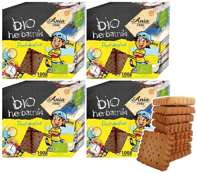 BIO Ania Herbatniki Prostokątne Pszenne 4x100g