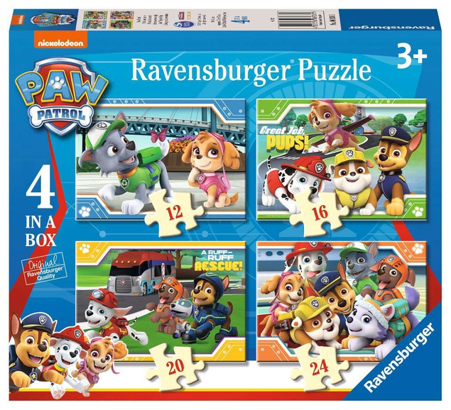 Puzzle Ravensburger Psi Patrol 72 elementów 4w1 dla dzieci