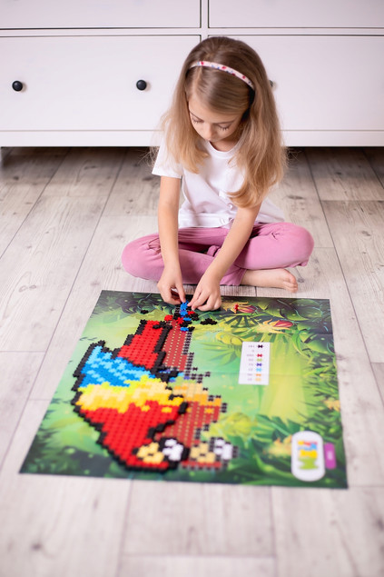 KLOCKI KONSTRUKCYJNE MELI MINIS BIRDS 2W1 Puzzle Mozaika 500 el. PAPUGA PTAK