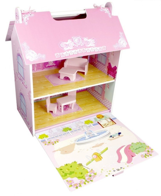 Duży DREWNIANY DOMEK DLA LALEK Mebelki NORIMPEX