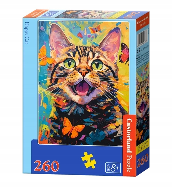 Puzzle 260 Układanka Obraz KOT Szczęśliwy Kotek Kolory 8+ Castorland