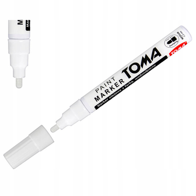 Marker olejowy gruby Toma TO-440 biały x 6 szt