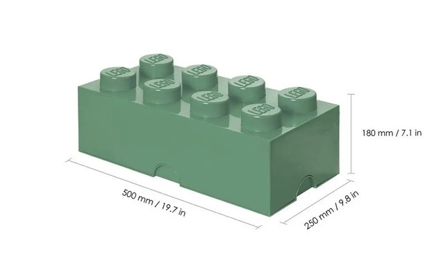 Pojemnik LEGO Storage Brick 8 Klocków Ciemny Zielony Organizer