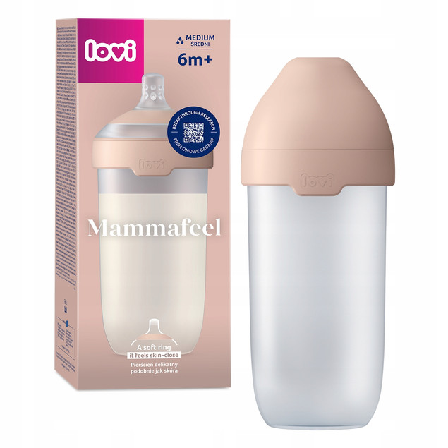 Butelka Do Karmienia LOVI Mammafeel 330ml Ze Smoczkiem Dynamicznym 6M+