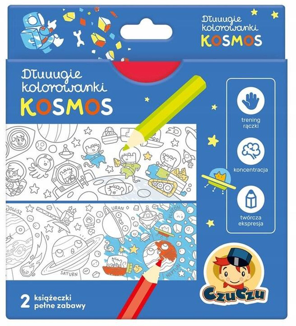 Dłuuugie Kolorowanki KOSMOS Malowanka Kreatywna 2 Książeczki 4+ CzuCzu