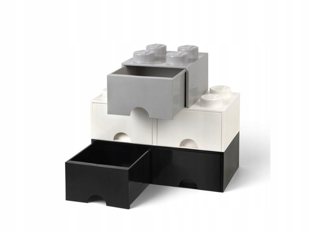 Pojemnik LEGO Brick 4 Szary z Szufladą na Klocki 40051740