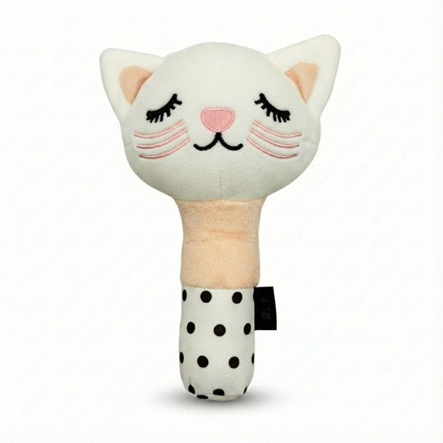 PISZCZEK DLA NIEMOWLĄT ZABAWKA SENSORYCZNA KONTRASTOWA KOTEK BOCIOLAND