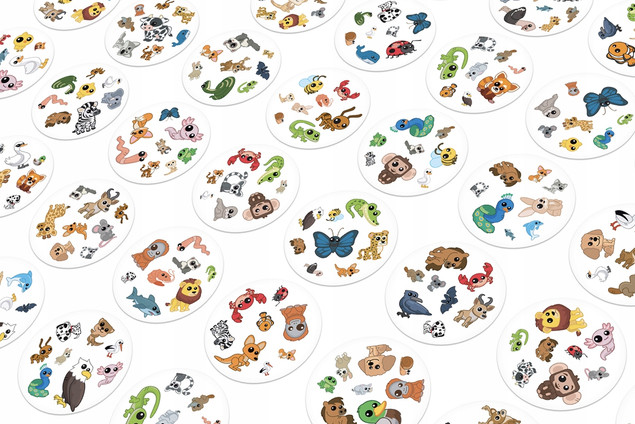 Dobble ZWIERZAKI Gra Karciana Pełna Dynamiki 4+ Rebel