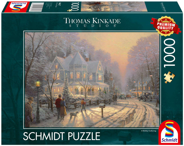 Puzzle Schmidt Spiele 1000 el. Thomas Kinkade "Świąteczne spotkanie" Premium Quality