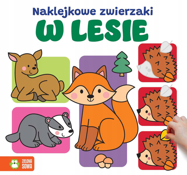 Naklejkowe Zwierzaki W Lesie. Kolorowanki z Naklejkami dla Dzieci