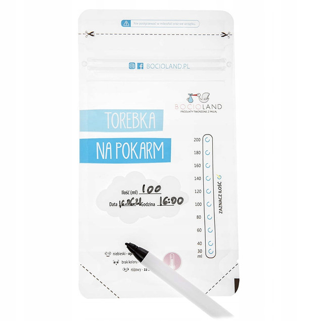 Woreczki do przechowywania mleka Bocioland 30 sztuk 200 ml