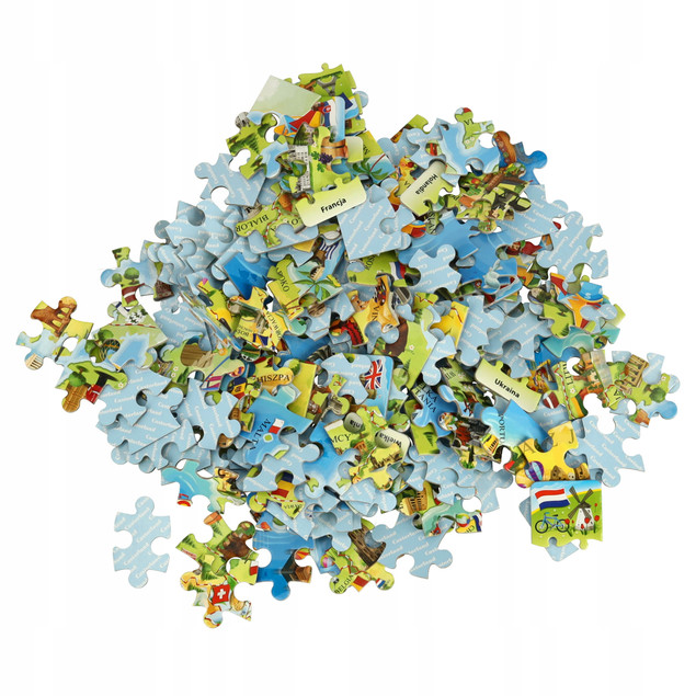 Puzzle edukacyjne dla 6 7 i 8 latka MAPA EUROPY układanka prezent z Quizem
