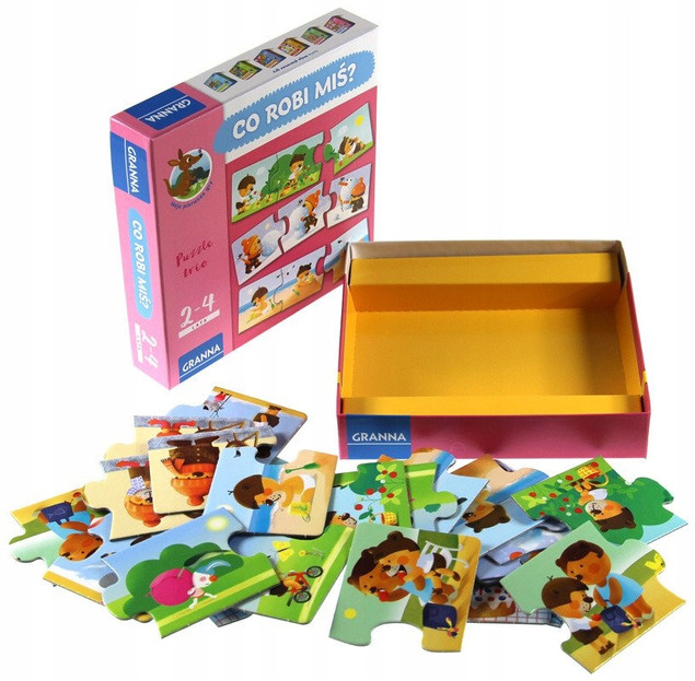 Co Robi Miś? Puzzle Edukacyjne Dla Dzieci 2+ Granna 03529