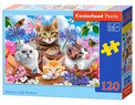 Puzzle 120 elementów z kotkami, motylkami i kwiatami – Castorland