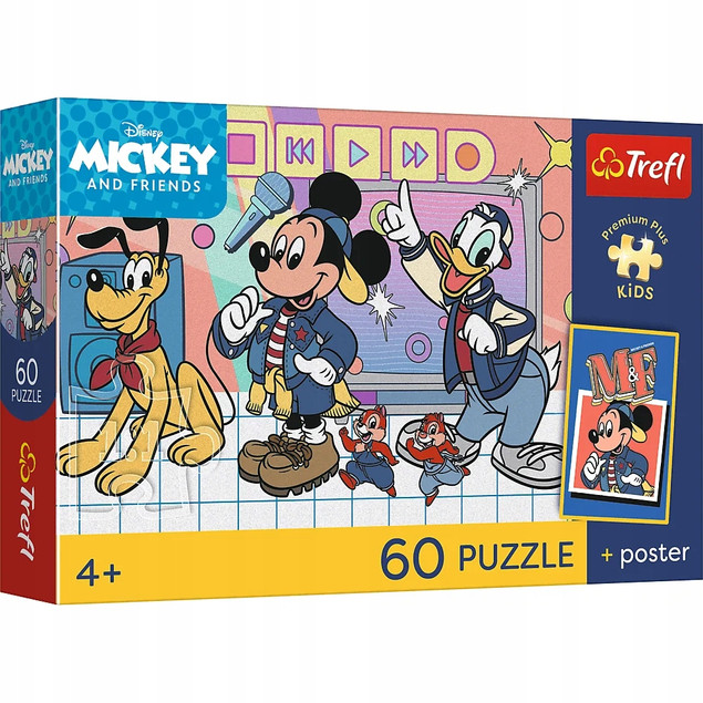 Trefl Puzzle 60 el. Myszka Mickey i Przyjaciele + Plakat