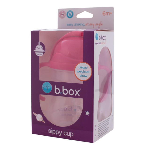 b.box Bidon ze słomką Gelato Raspberry 6 m+ 240 ml