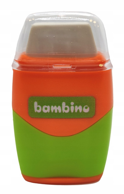 Temperówka podwójna z gumką 2w1 Bambino MINI ZOO 9776